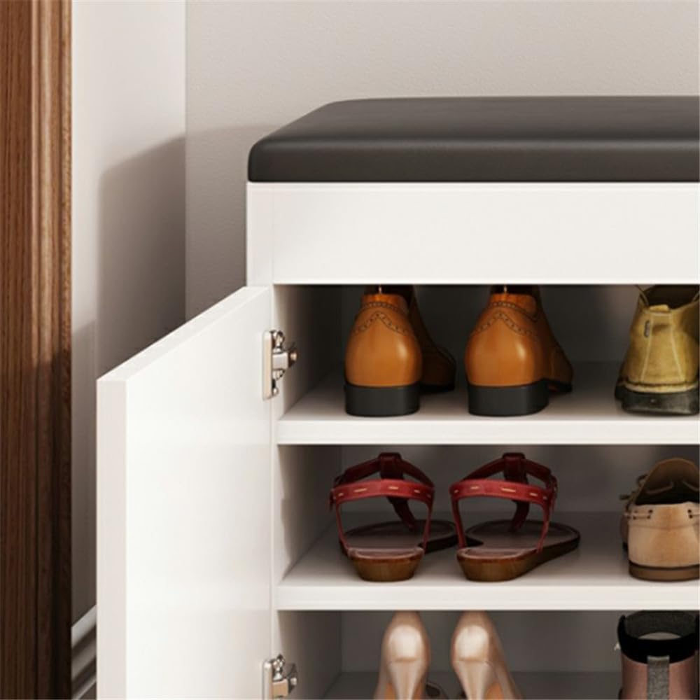 Brown Flip Top Padded Shoe Storage Bench