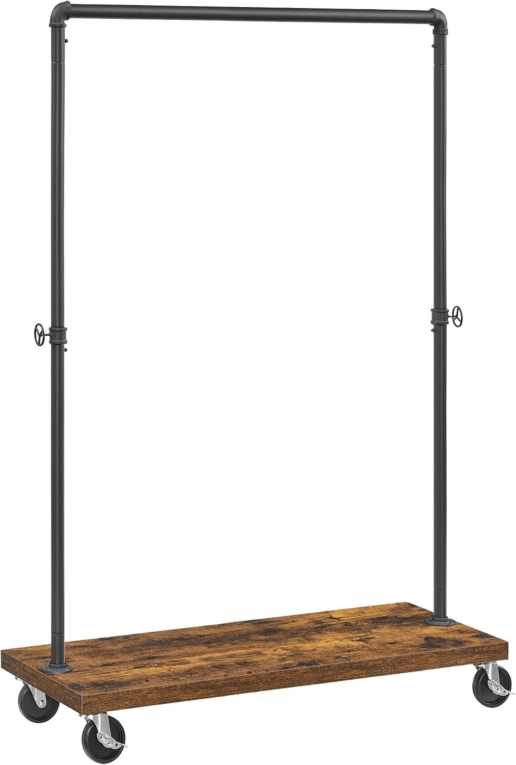 Rustic Rolling Industrial Pipe Garment Rack