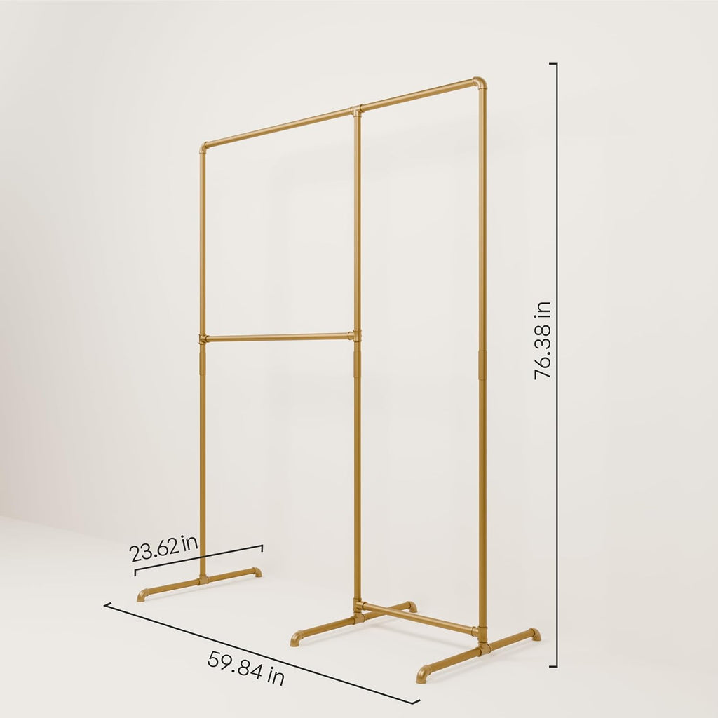 Double Rail Industrial Metal Garment Rack
