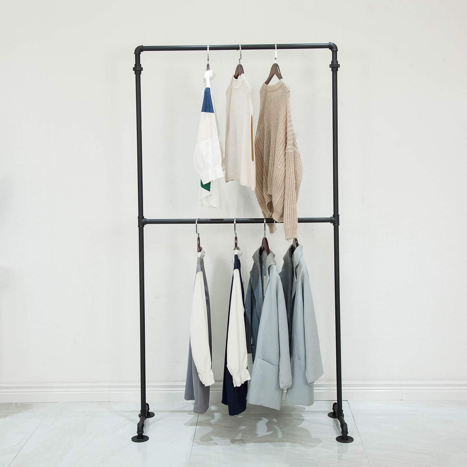 2-Tier Industrial Pipe Garment Rack
