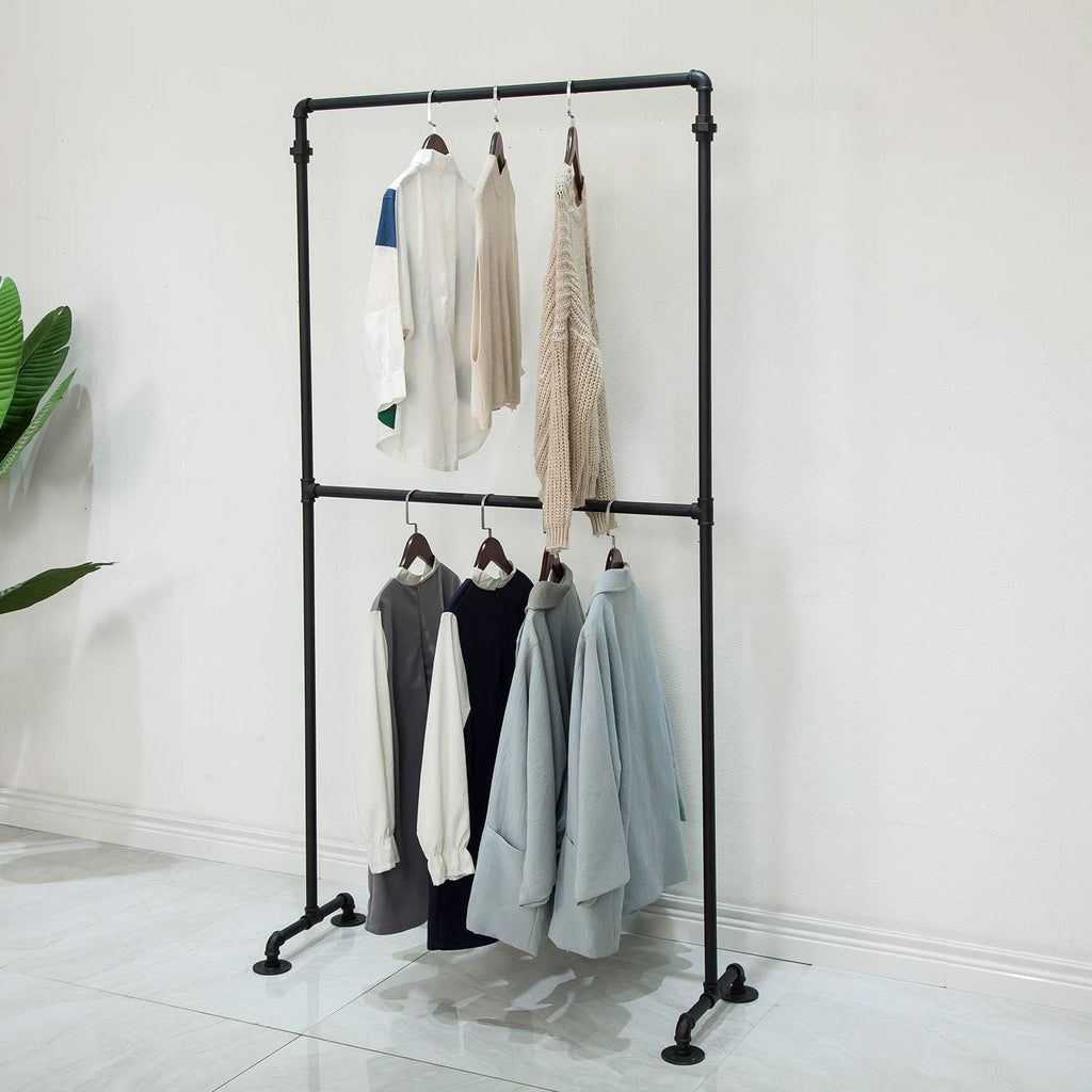2-Tier Industrial Pipe Garment Rack