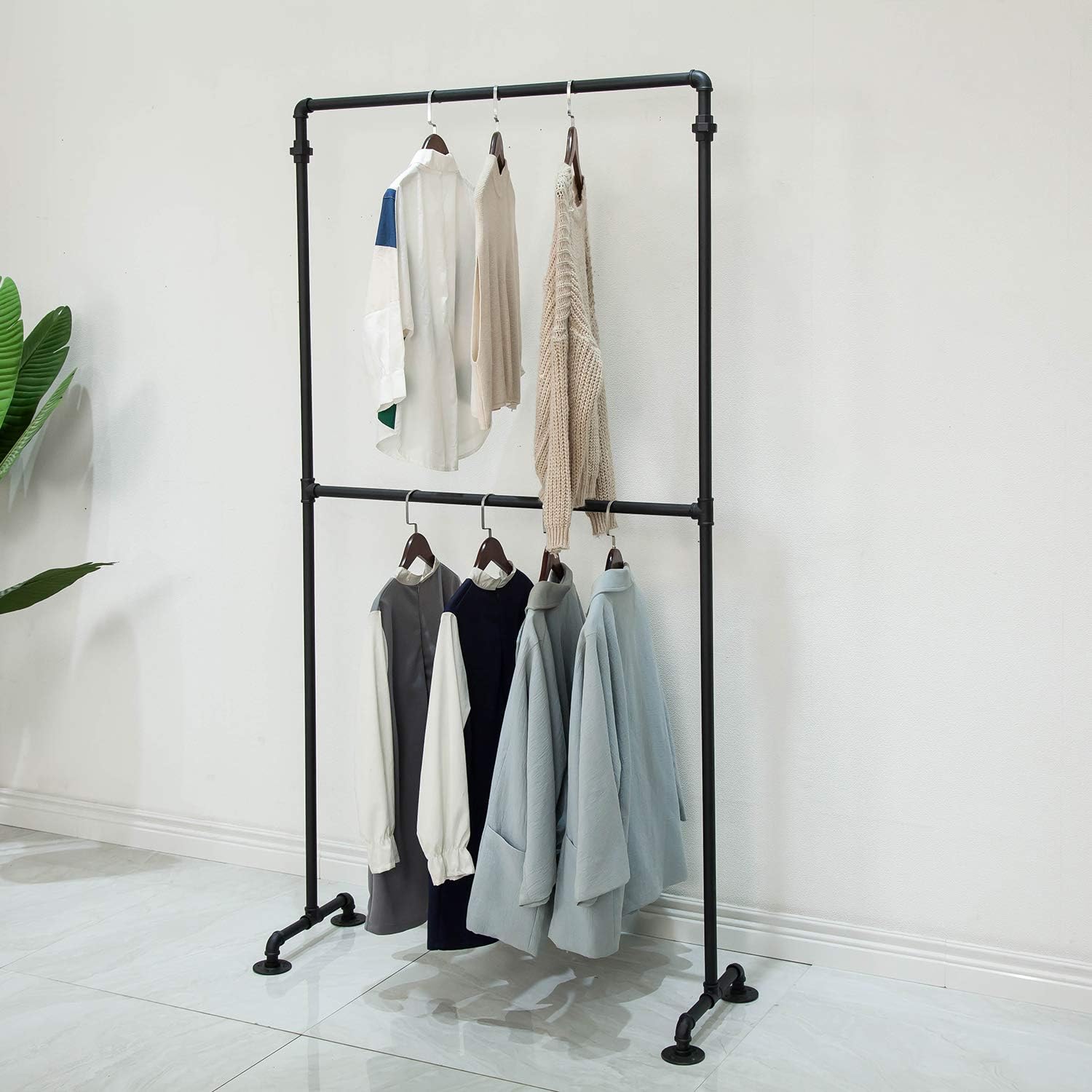 2-Tier Industrial Pipe Garment Rack