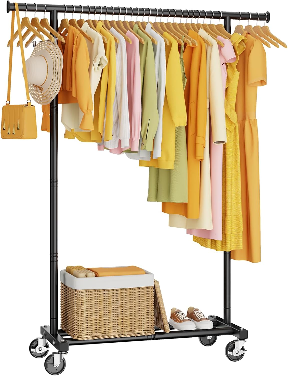 Rolling Portable Metal Garment Rack