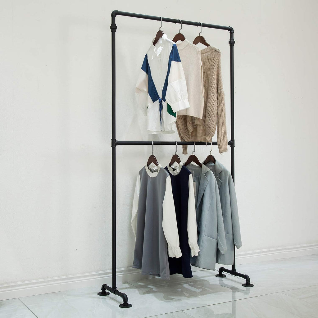 2-Tier Industrial Pipe Garment Rack