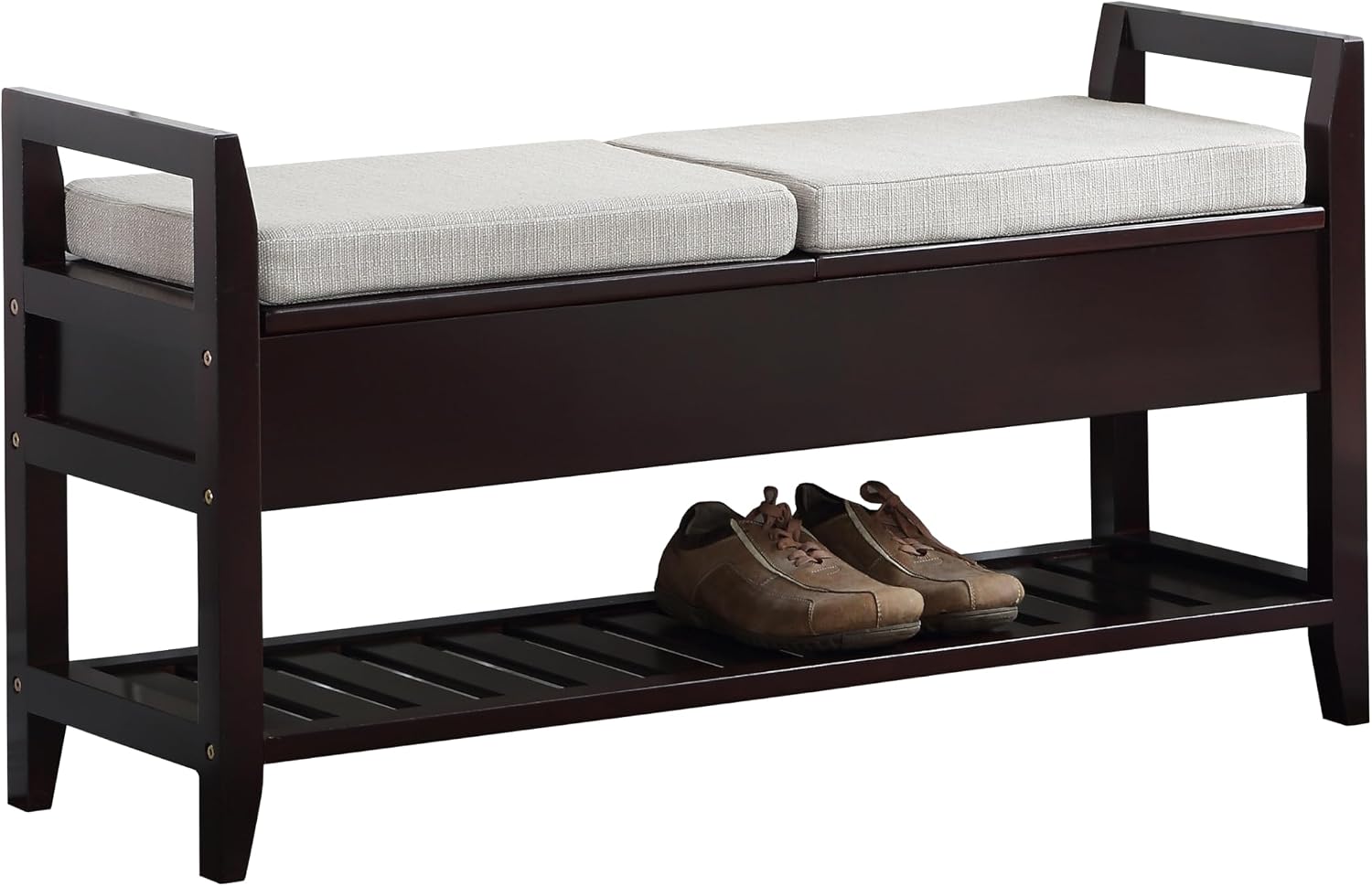 Cushioned Flip-Top Entryway Shoe Storage Bench
