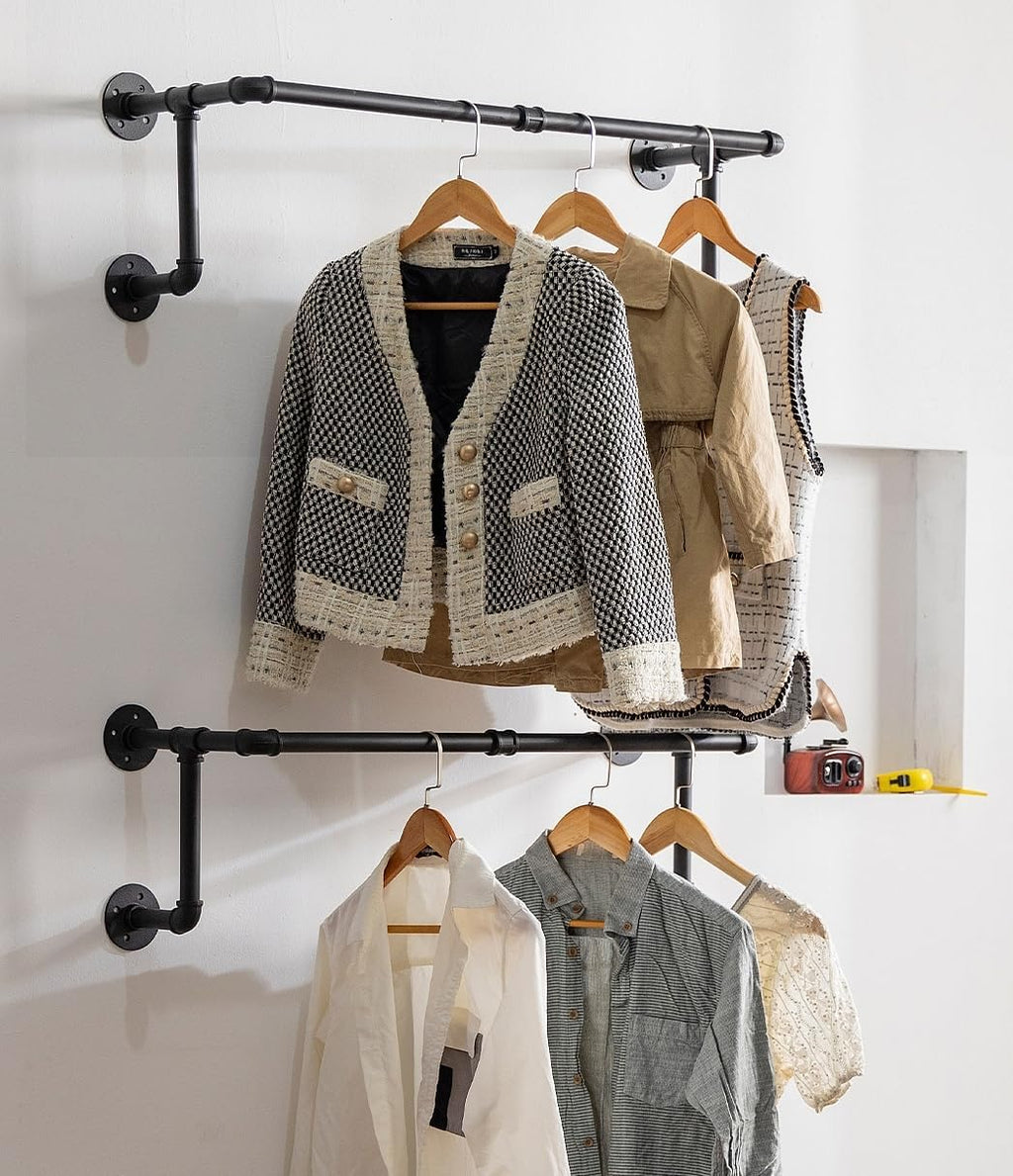Wall Mounted Metal Hanging Garment Rod