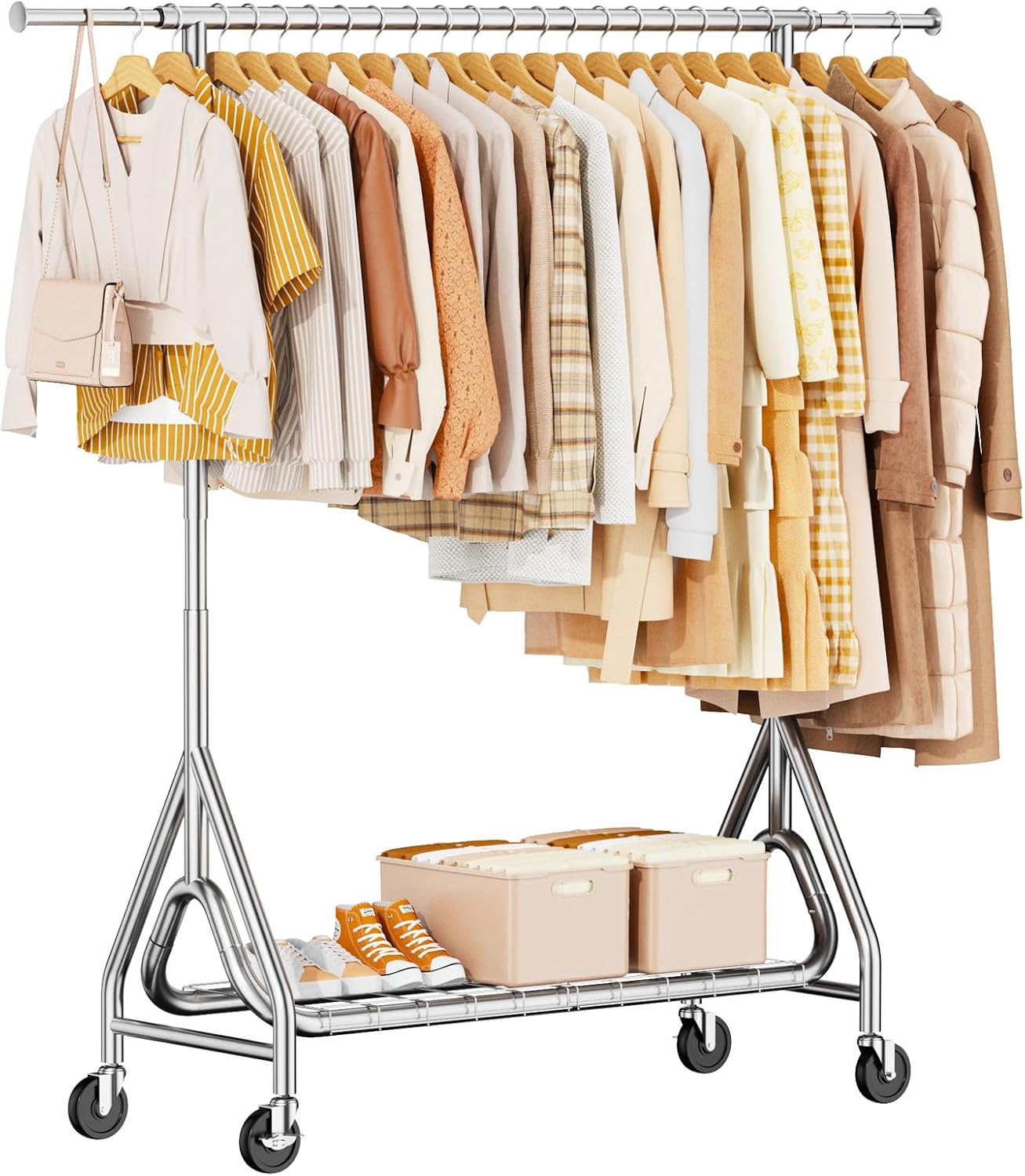 Rolling Heavy Duty Metal Garment Rack