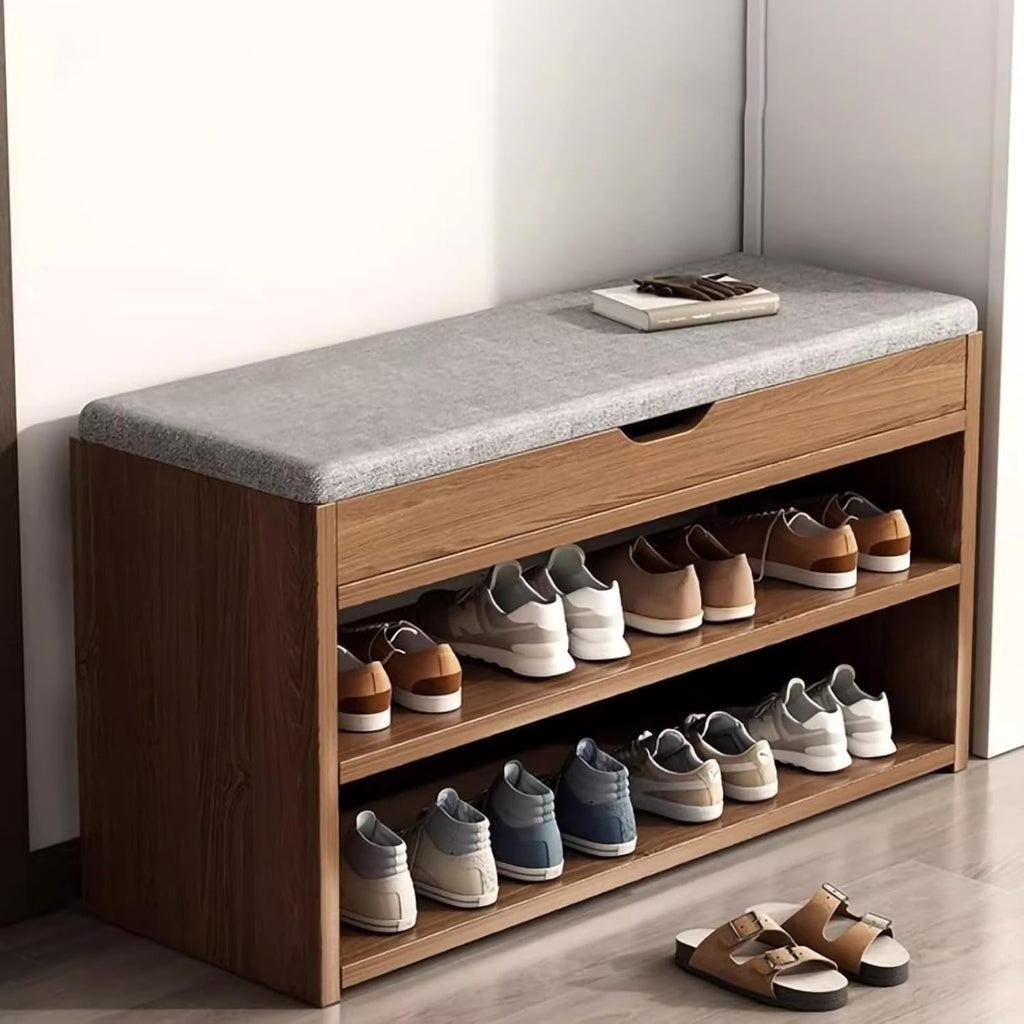 Modern Lift-Top Shoe Storage Hallway Bench