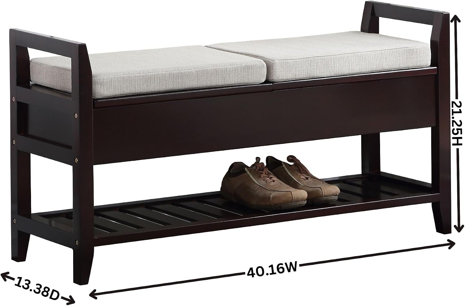 Cushioned Flip-Top Entryway Shoe Storage Bench