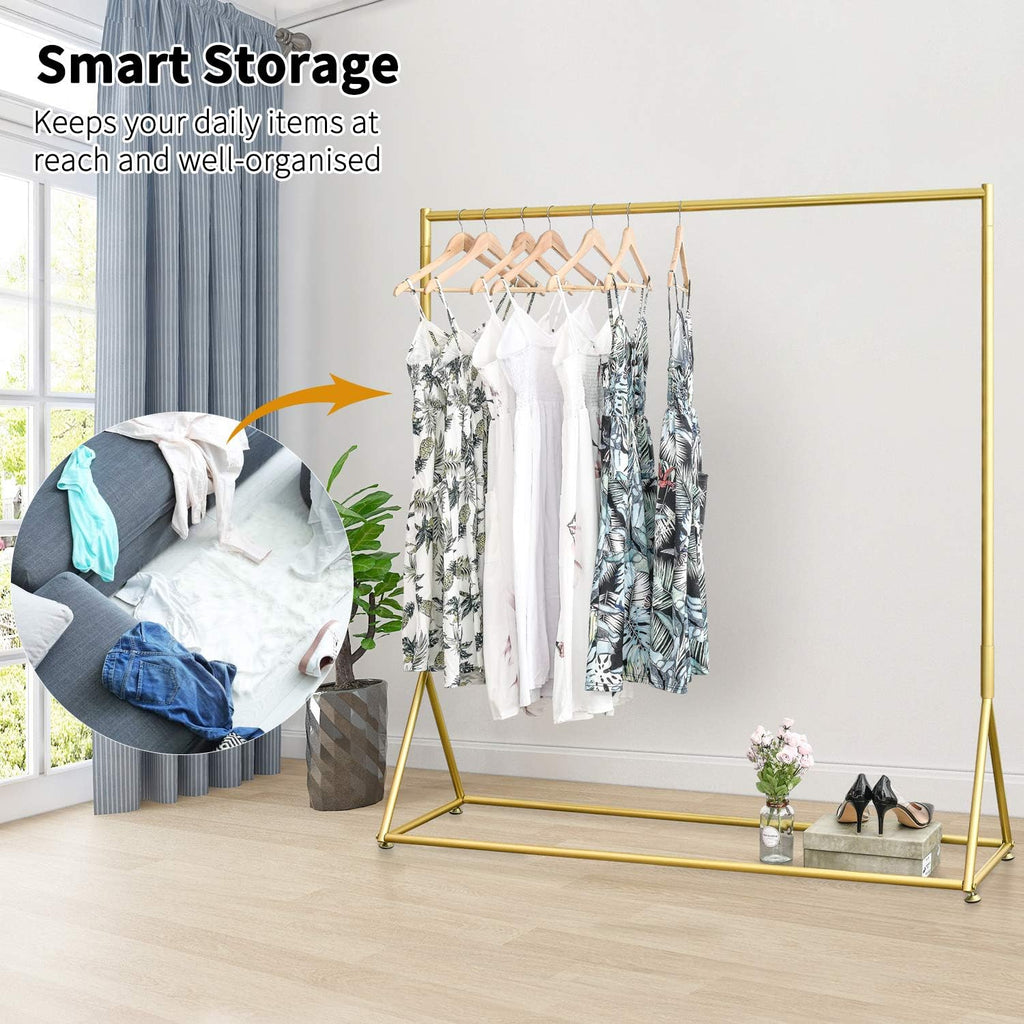 Modern Gold Pipe Freestanding Garment Rack