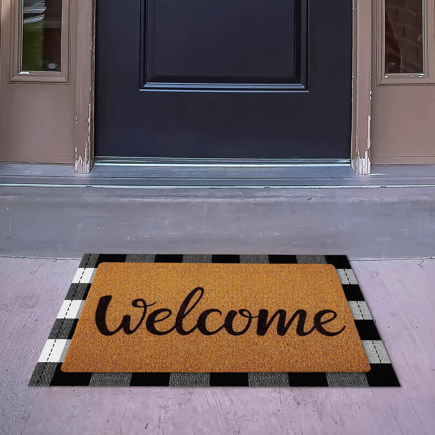 Buffalo Plaid Non Slip Entryway Doormat
