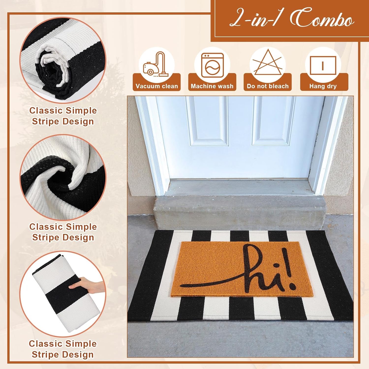 Layered Coir Welcome Outdoor Entryway Doormat