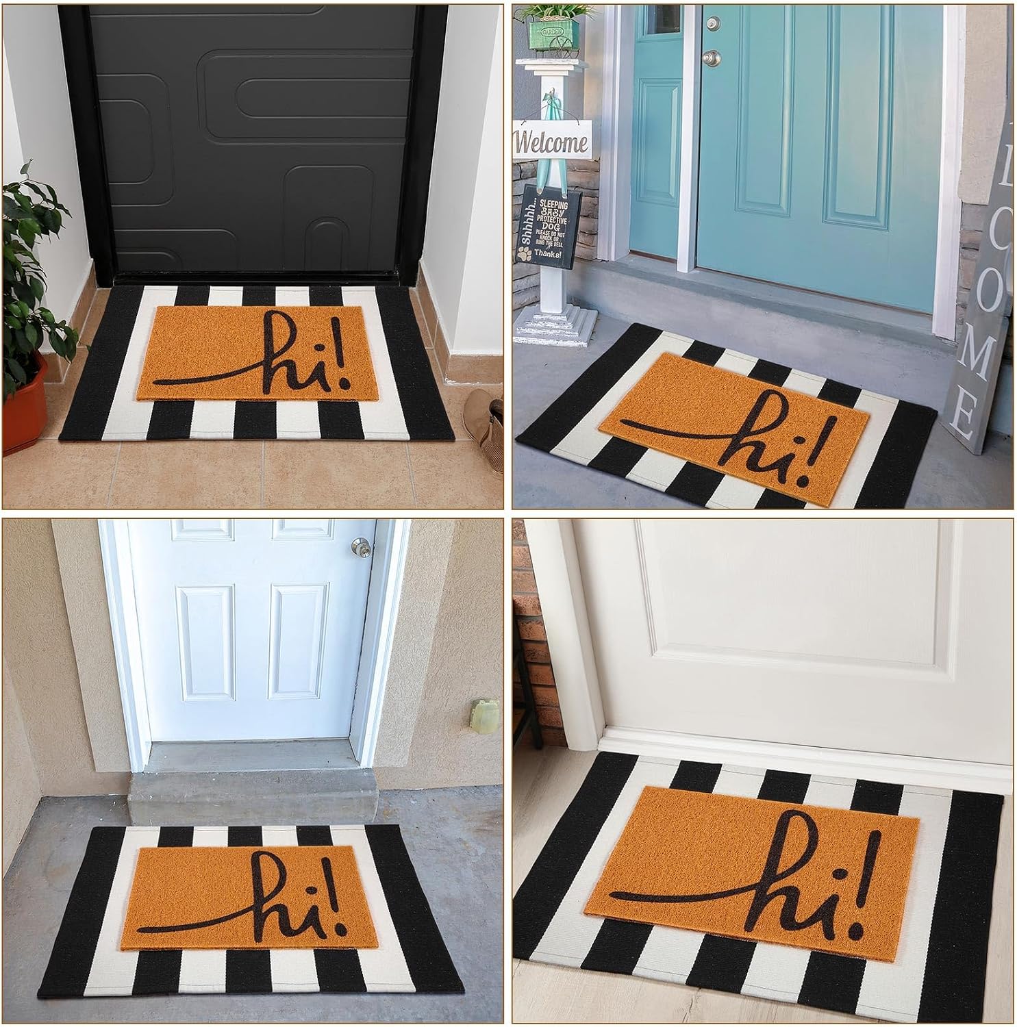 Layered Coir Welcome Outdoor Entryway Doormat