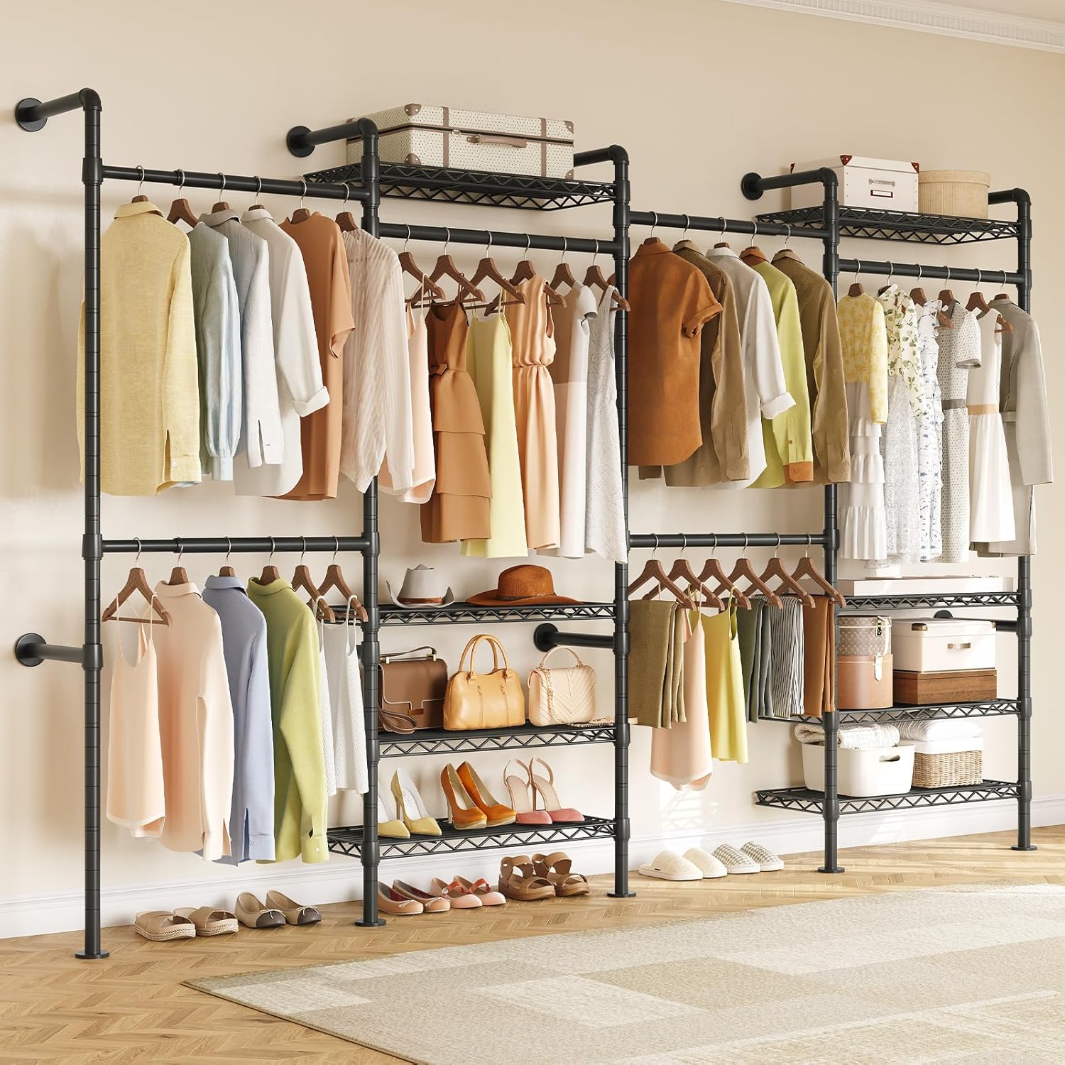 Wall Mounted Corner Pipe Garment Rack