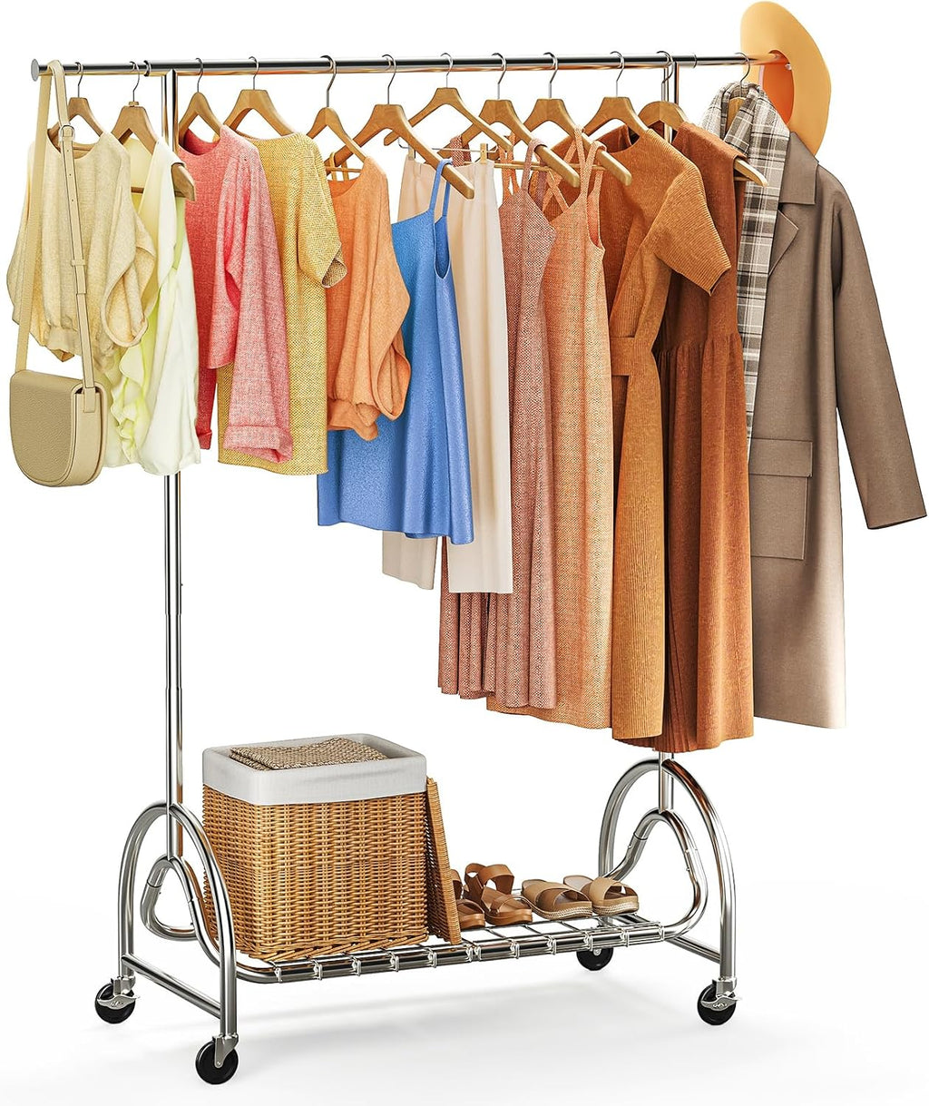 Rolling Heavy Duty Metal Garment Rack