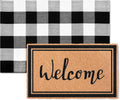 Buffalo Plaid Layered Coir Welcome Doormat