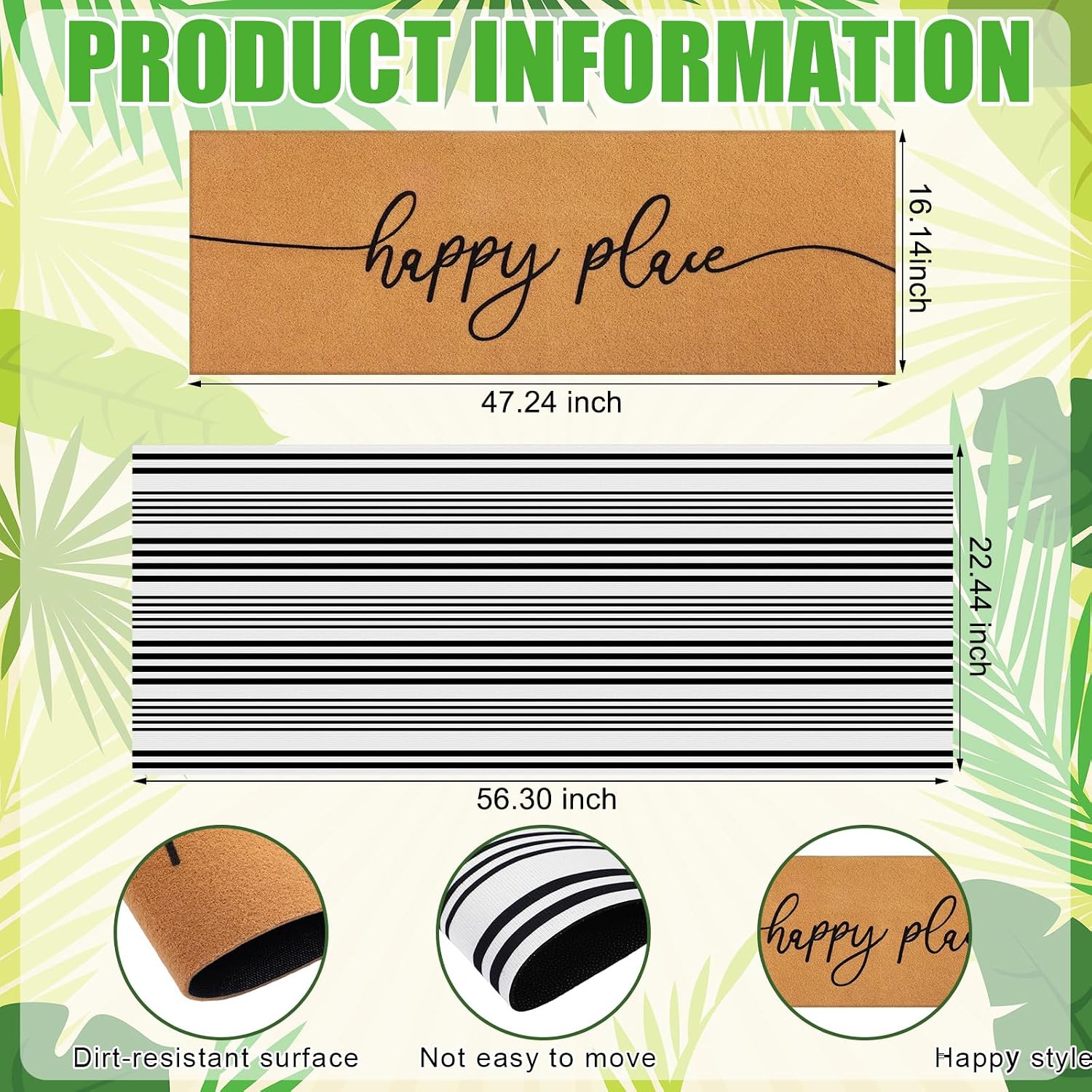 Striped Coir Layered Entryway Welcome Doormat