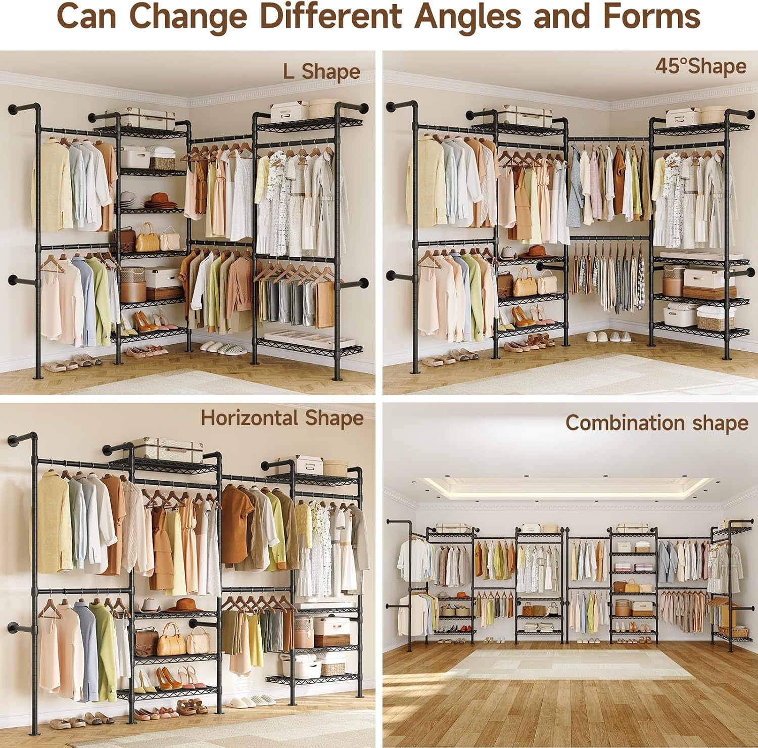 Wall Mounted Corner Pipe Garment Rack