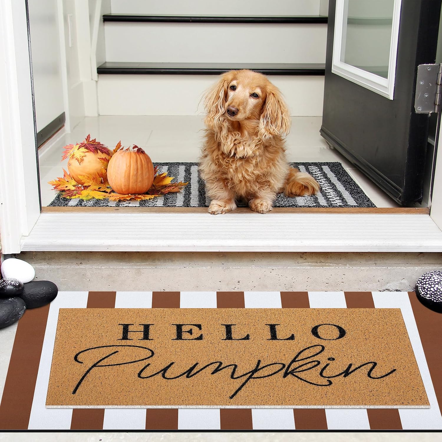 Hello Pumpkin Fall Layered Entryway Doormats