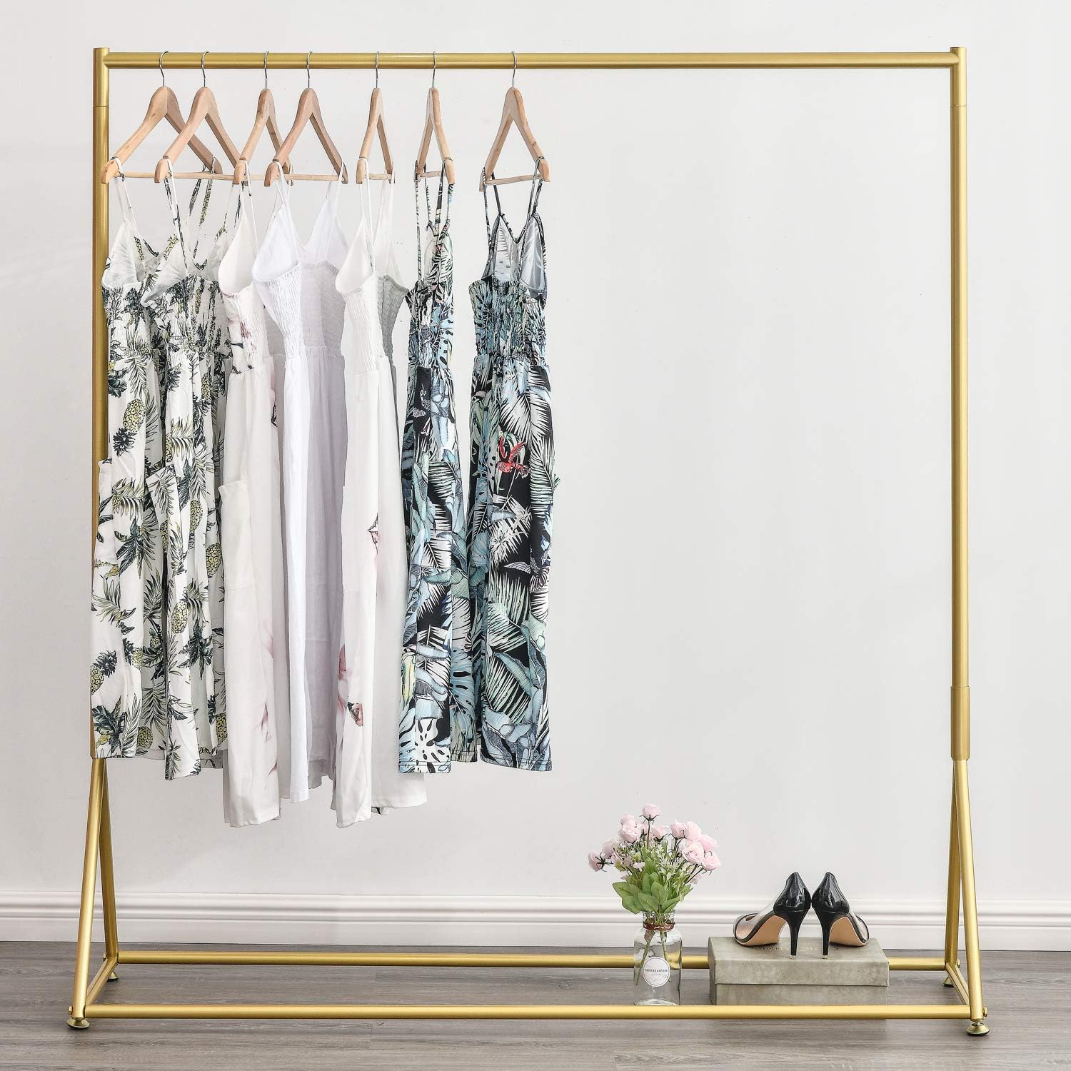 Modern Gold Pipe Freestanding Garment Rack