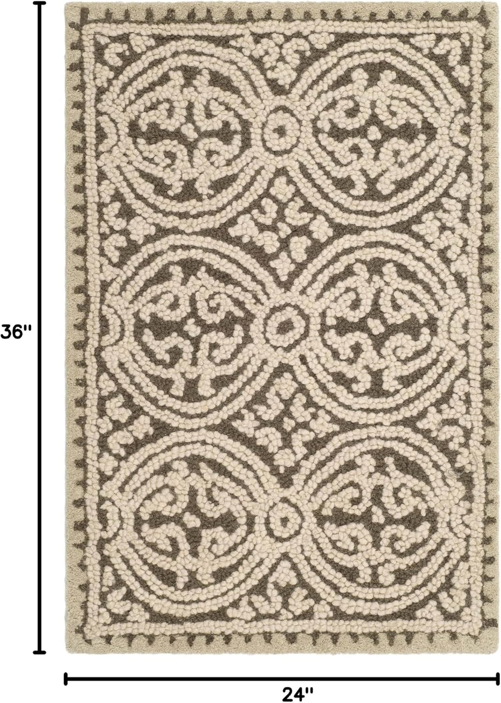 Tan Multi Handmade Wool Moroccan Accent Rug