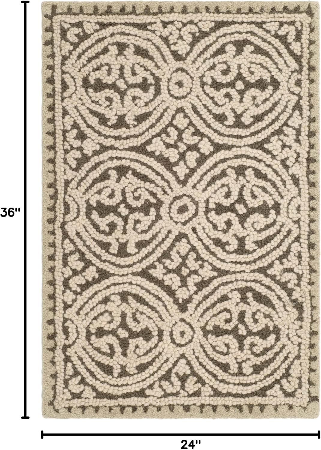 Tan Multi Handmade Wool Moroccan Accent Rug