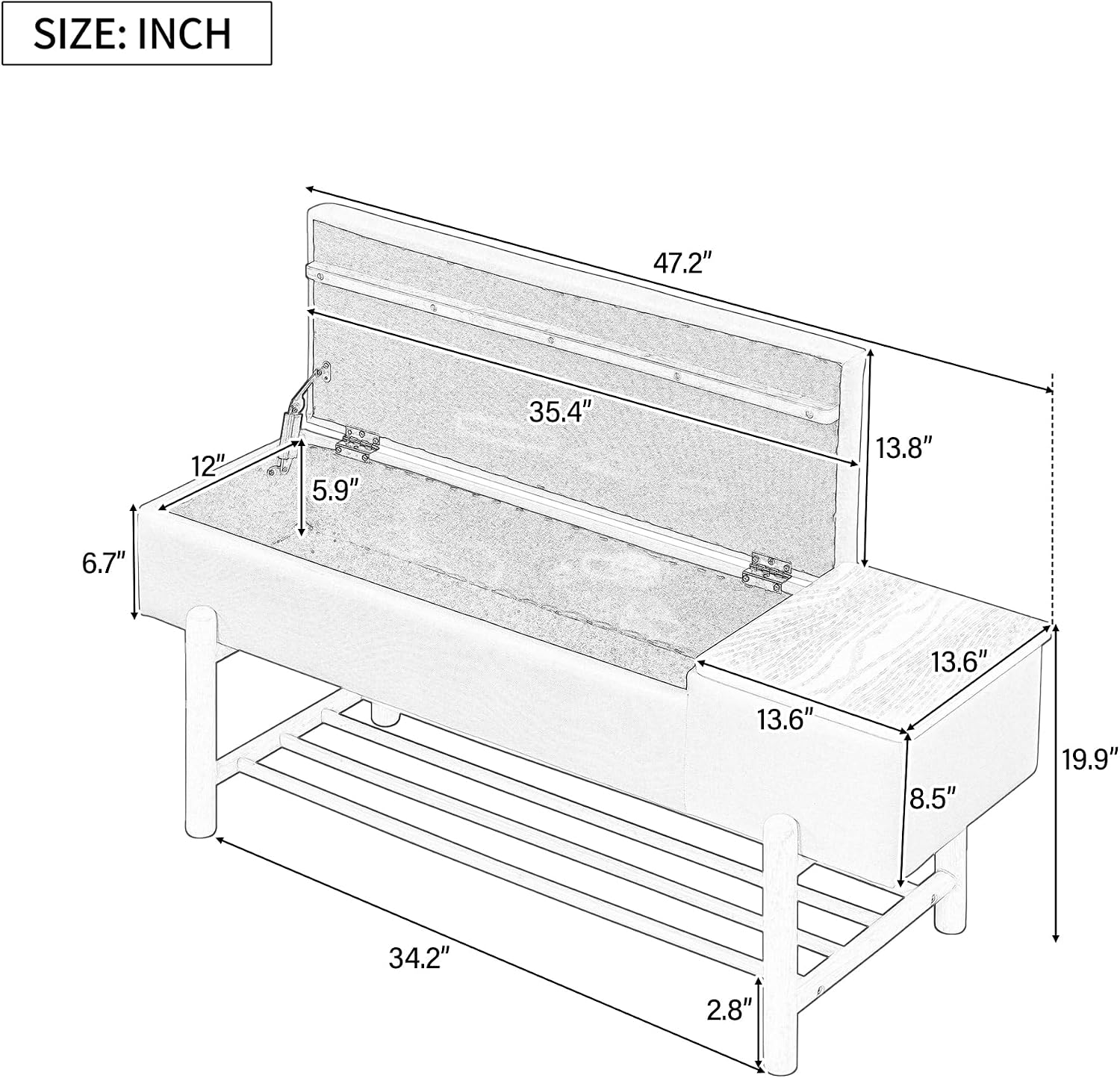 Padded Flip-Top Entryway Shoe Storage Bench