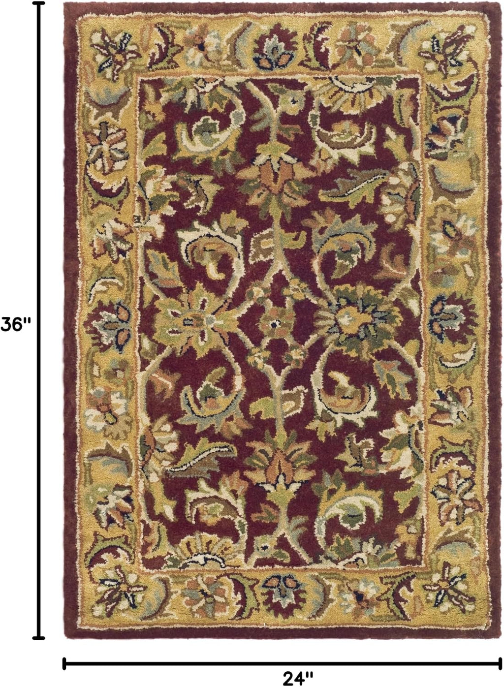 Red Gold Handmade Oriental Wool Rug