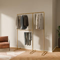 Double Rail Industrial Metal Garment Rack