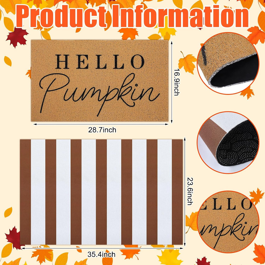Hello Pumpkin Fall Layered Entryway Doormats