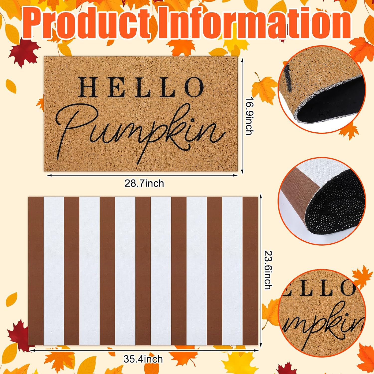 Hello Pumpkin Fall Layered Entryway Doormats