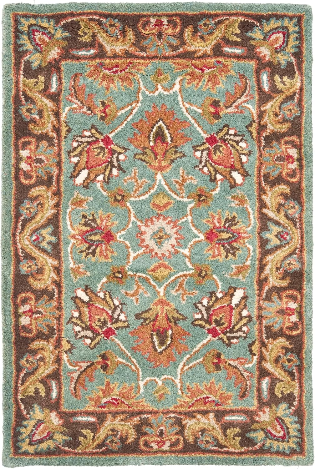 Blue Brown Handmade Oriental Wool Rug