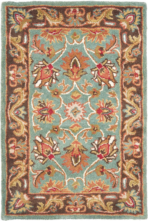 Blue Brown Handmade Oriental Wool Rug