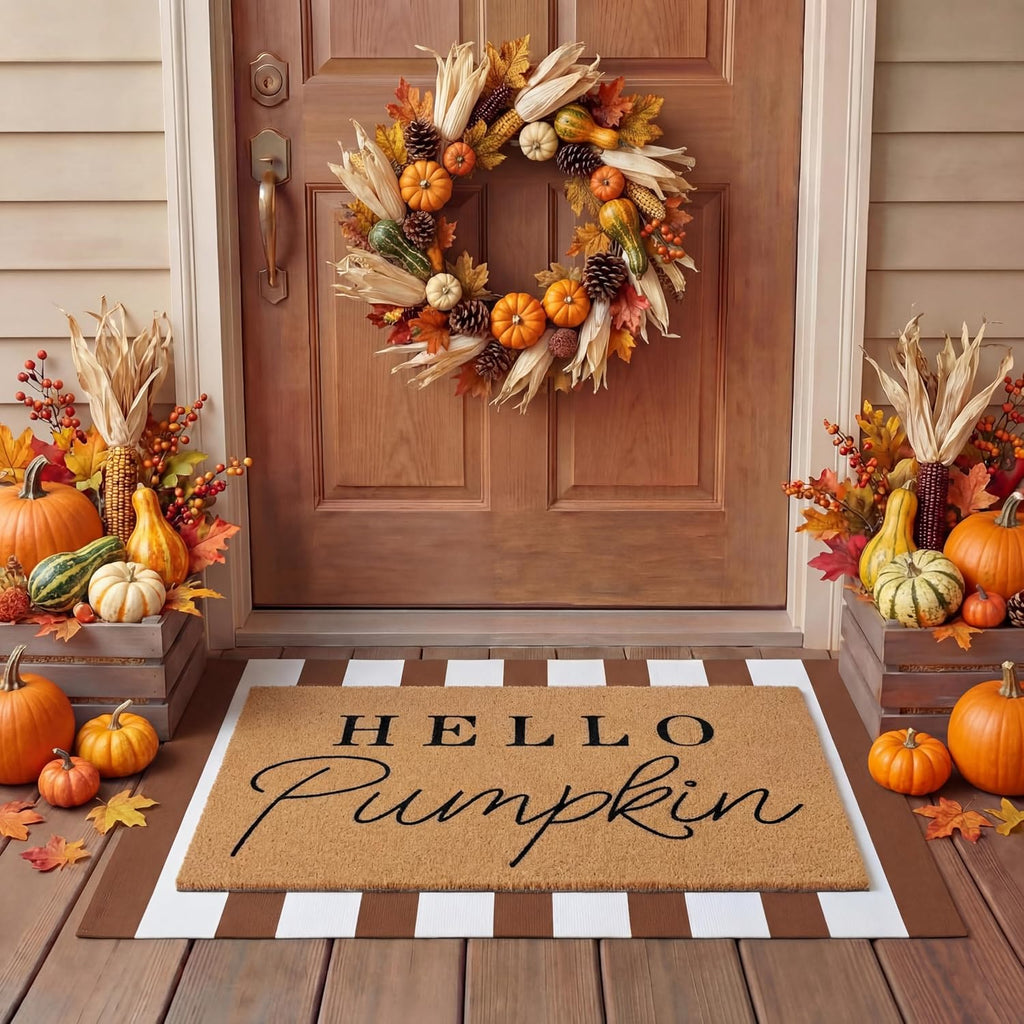 Hello Pumpkin Fall Layered Entryway Doormats