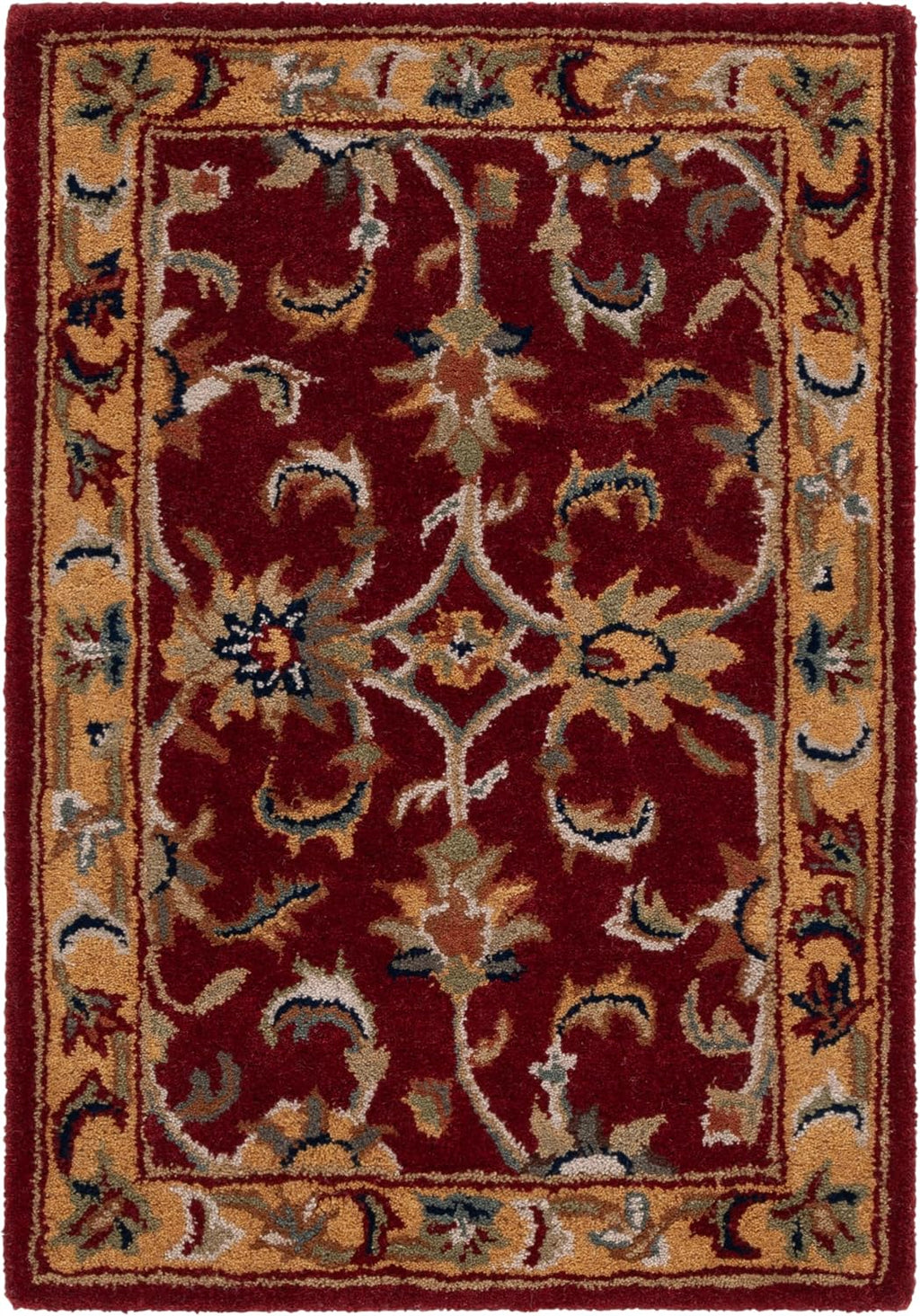 Red Gold Handmade Oriental Wool Rug