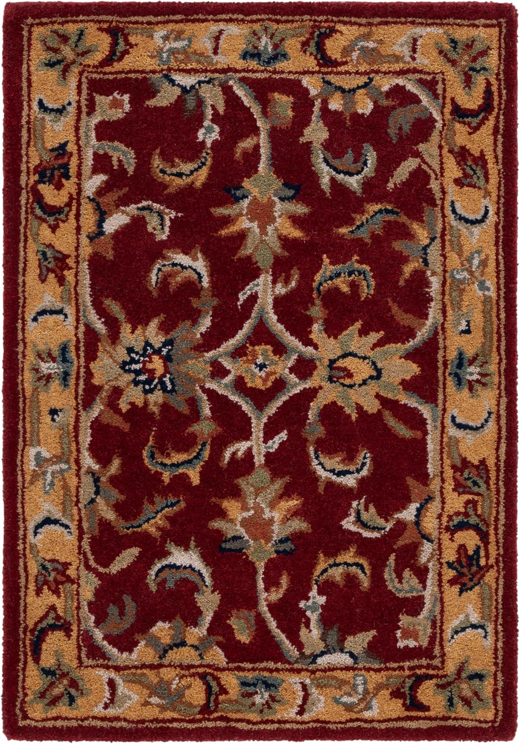 Red Gold Handmade Oriental Wool Rug