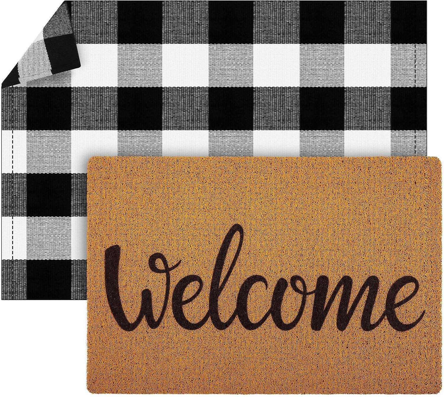 Buffalo Plaid Non Slip Entryway Doormat