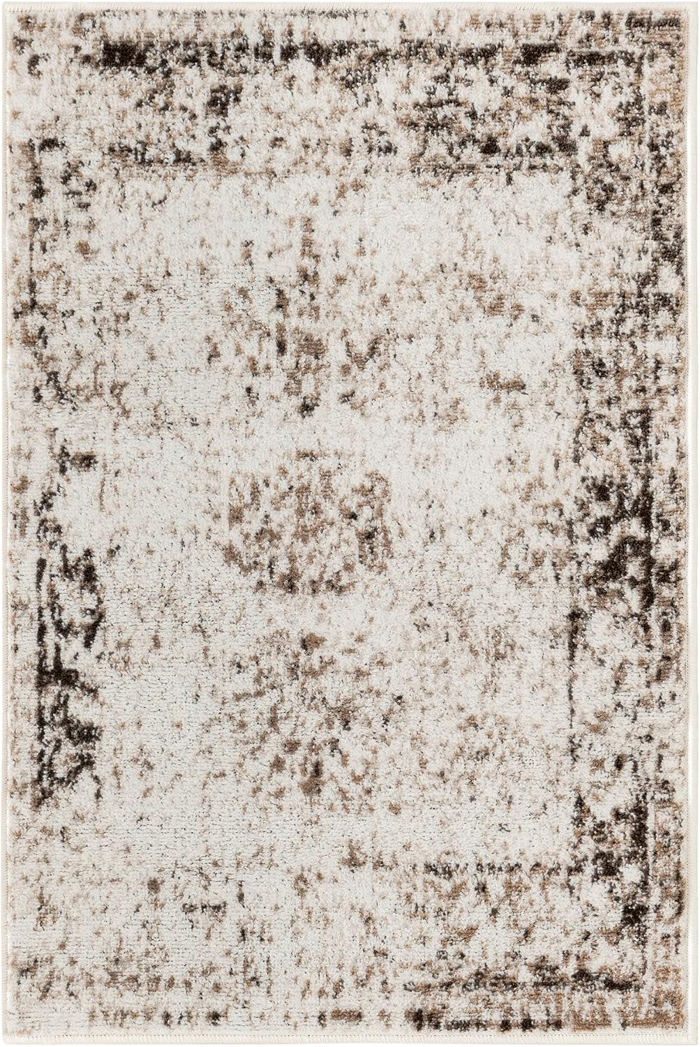 Easy Clean Beige Accent Rug