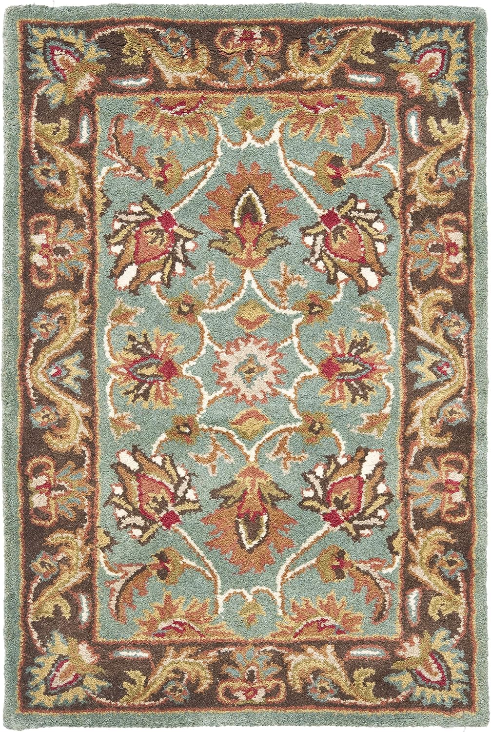 Blue Brown Handmade Oriental Wool Rug