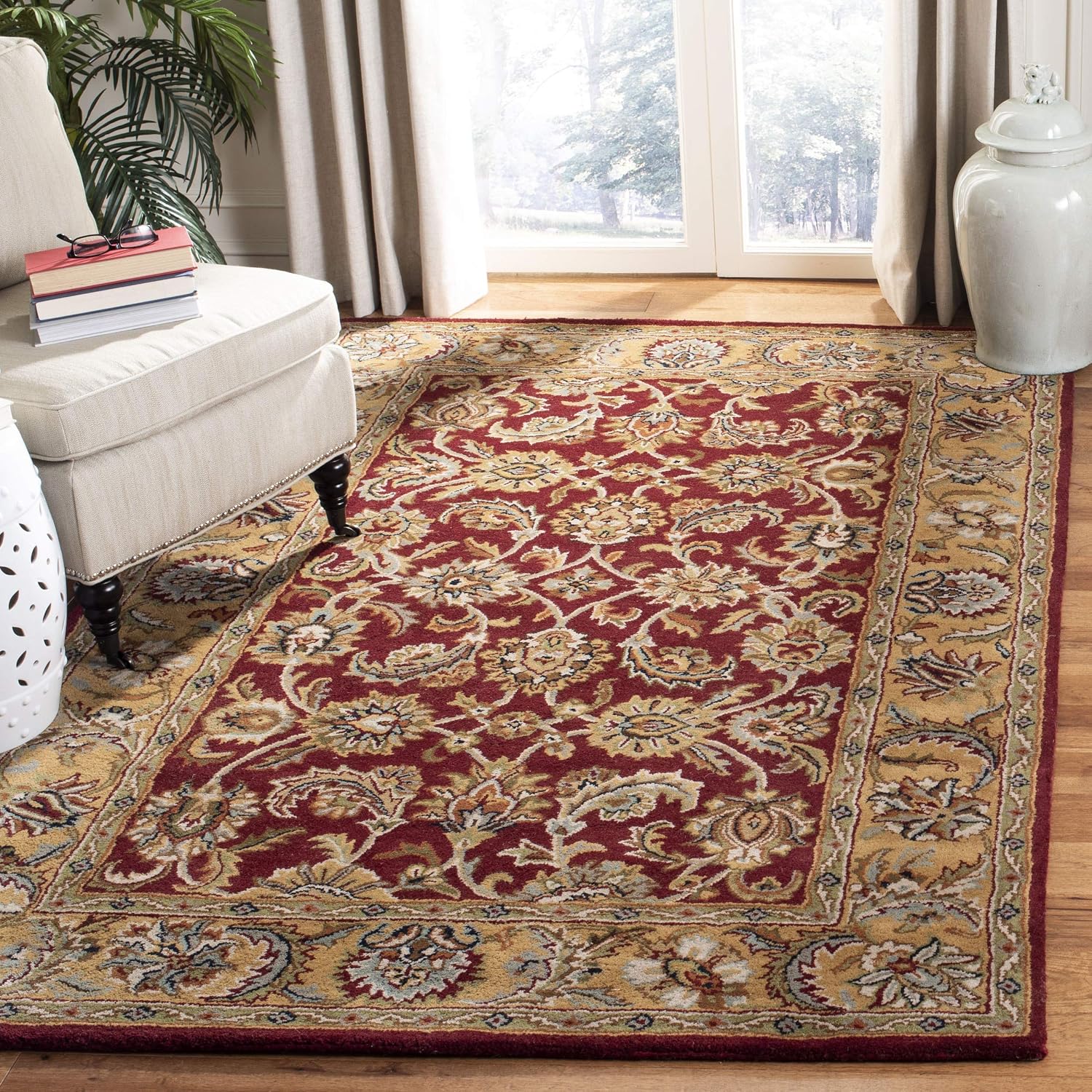 Red Gold Handmade Oriental Wool Rug