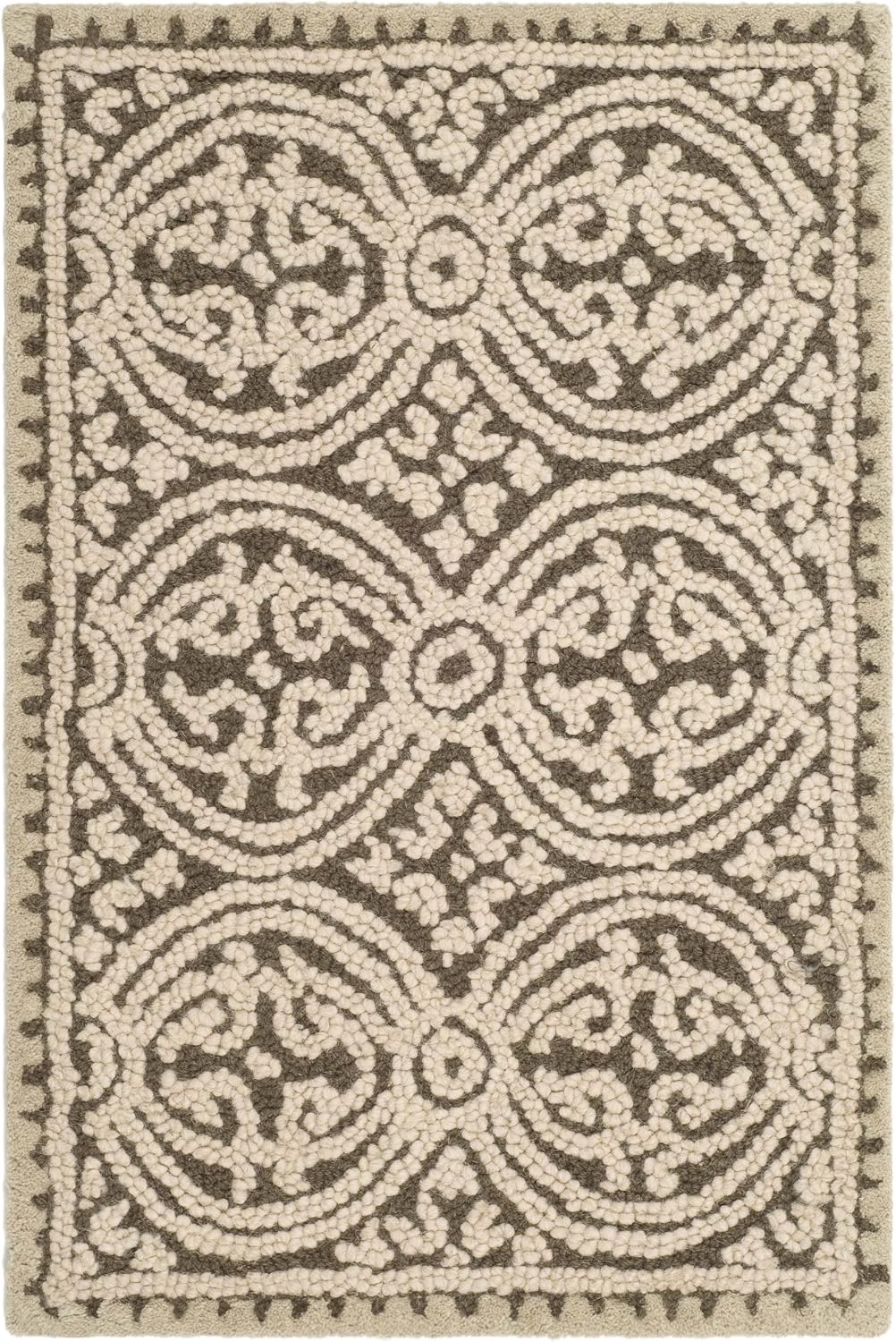 Tan Multi Handmade Wool Moroccan Accent Rug