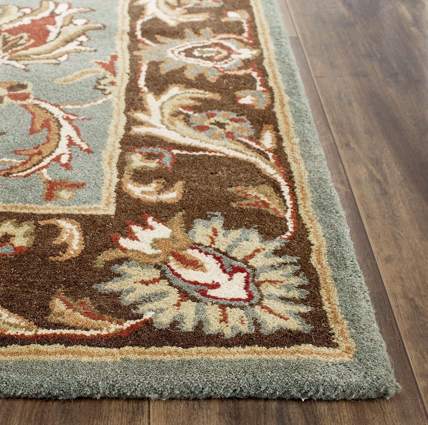 Blue Brown Handmade Oriental Wool Rug